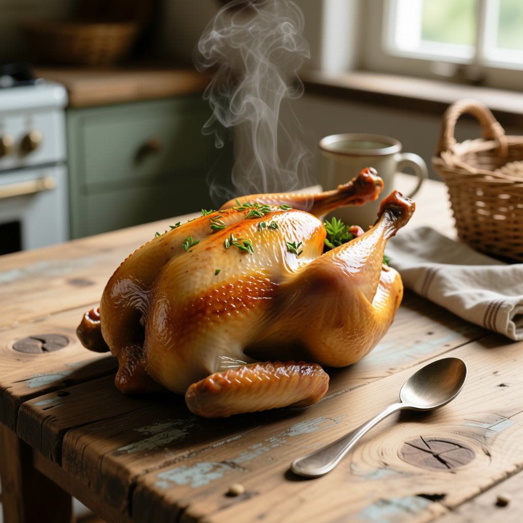 Курица, запечённая целиком: Классический рецепт